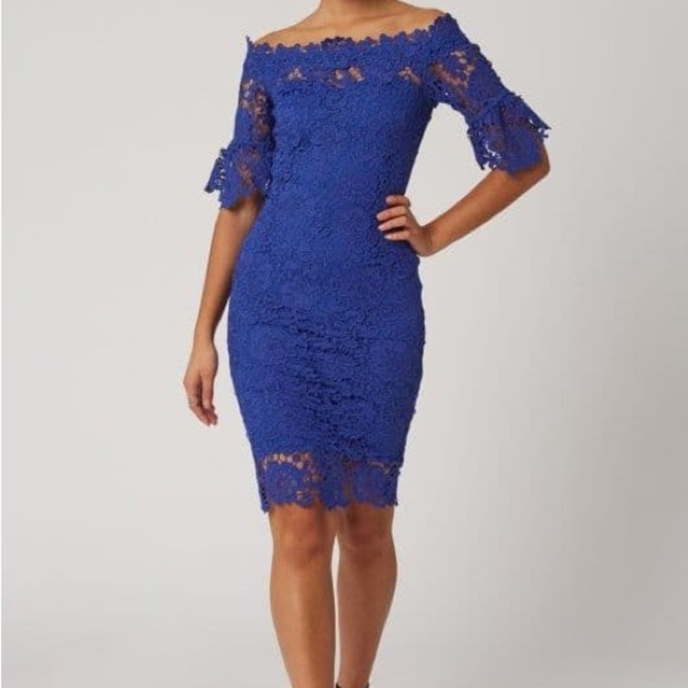 NWT, Paper Dolls Royal Blue Lace Midi Dress
